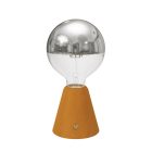 Portable and rechargeable Cabless01 LED lamp with silver hemispherical bulb