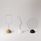 Hemispherical holder set for battery-powered portable lamps