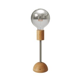   Portable and rechargeable Cabless02 lamp with silver hemispherical bulb
