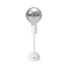 Portable and rechargeable Cabless02 lamp with silver hemispherical bulb