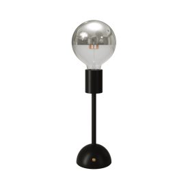   Portable and rechargeable Cabless02 lamp with silver hemispherical bulb