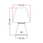 Portable and rechargeable Cabless11 lamp with Drop bulb and lampshade