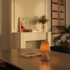 Portable and rechargeable Cabless11 lamp with Drop bulb and lampshade