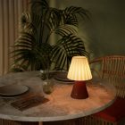 Portable and rechargeable Cabless11 lamp with Drop bulb and lampshade