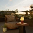 Portable and rechargeable Cabless11 lamp with Drop bulb and lampshade