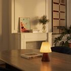 Portable and rechargeable Cabless11 lamp with Drop bulb and lampshade