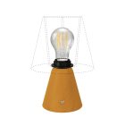 Portable and rechargeable Cabless11 lamp with Drop bulb and lampshade