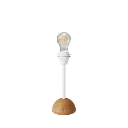 Portable and rechargeable Cabless12 lamp with teardrop-shaped bulb, compatible with lampshades