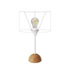 Portable and rechargeable Cabless12 lamp with teardrop-shaped bulb, compatible with lampshades