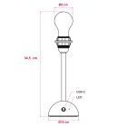 Portable and rechargeable Cabless12 lamp with teardrop-shaped bulb, compatible with lampshades