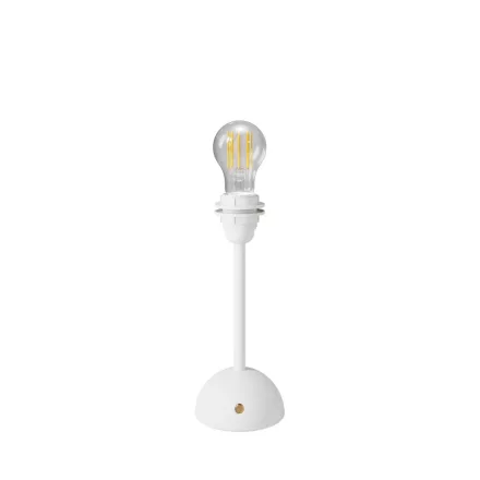 Portable and rechargeable Cabless12 lamp with teardrop-shaped bulb, compatible with lampshades