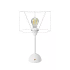 Portable and rechargeable Cabless12 lamp with teardrop-shaped bulb, compatible with lampshades