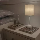 Portable and rechargeable Cabless12 lamp with teardrop-shaped bulb, compatible with lampshades