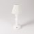 Portable and rechargeable Cabless14 lamp with teardrop-shaped bulb and lampshade
