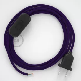   Lamp cable, RM14 purple rayon 1.80 m. Choose the color of the switch and plug.