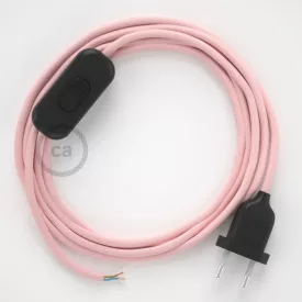    Lamp cable, RM16 baby pink rayon 1.80 m. Choose the color of the switch and plug.