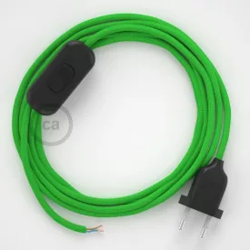   Lamp cable, RM18 lime green rayon 1.80 m. Choose the color of the switch and plug.