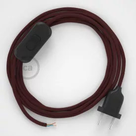    Lamp cable, RM19 burgundy rayon 1.80 m. Choose the color of the switch and plug.