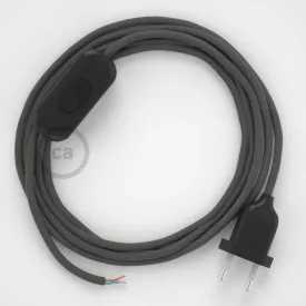    Lamp cable, RM03 gray rayon 1.80 m. Choose the color of the switch and plug.