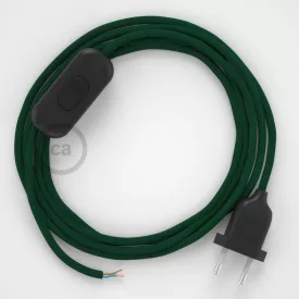    Lamp cable, RM21 dark green rayon 1.80 m. Choose the color of the switch and plug.