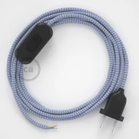    Lamp cable, RZ07 purple zigzag rayon 1.80 m. Choose the color of the switch and plug.