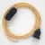  Lamp cable, RZ10 yellow zigzag rayon 1.80 m. Choose the color of the switch and plug.