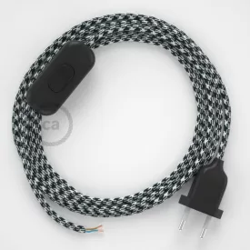    Lamp cable, RP04 white-black two-tone rayon 1.80 m. Choose the color of the switch and plug.