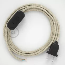    Lamp cable, RN01 neutral natural linen 1.80 m. Choose the color of the switch and plug.