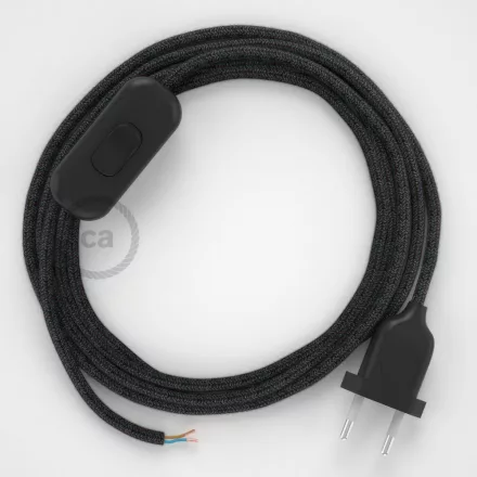  Lamp cable, RN03 anthracite natural linen 1.80 m. Choose the color of the switch and plug.