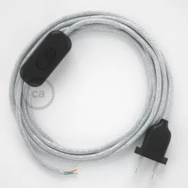   Lamp cable, RL01 sparkling white rayon 1.80 m. Choose the color of the switch and plug.