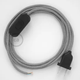    Lamp cable, RL02 sparkling silver rayon 1.80 m. Choose the color of the switch and plug.