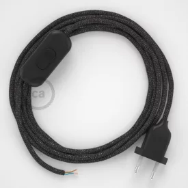    Lamp cable, RL03 sparkling gray rayon 1.80 m. Choose the color of the switch and plug.