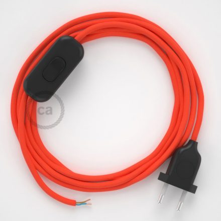  Lamp cable, RF15 neon orange rayon 1.80 m. Choose the color of the switch and plug.