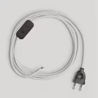 Lamp cord with white cotton cable, 1.80 m