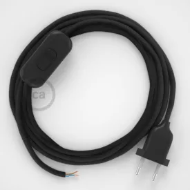   Lamp cord, RC04 black cotton 1.80 m. Choose the color of the switch and plug.