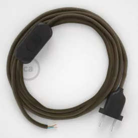    Lamp cable, RC13 brown cotton 1.80 m. Choose the color of the switch and plug.