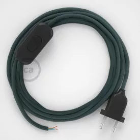    Lamp cable, RC30 stone gray cotton 1.80 m. Choose the color of the switch and plug.