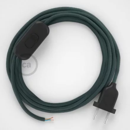  Lamp cable, RC30 stone gray cotton 1.80 m. Choose the color of the switch and plug.