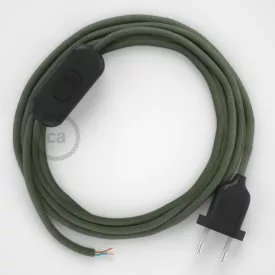    Lamp cable, RC63 green gray cotton 1.80 m. Choose the color of the switch and plug.