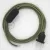  Lamp cable, RD72 thyme green striped cotton and natural linen 1.80 m. Choose the color of the switch and plug.