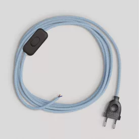 Cabling for lamp, blue Steward cotton cable, 1.80 m