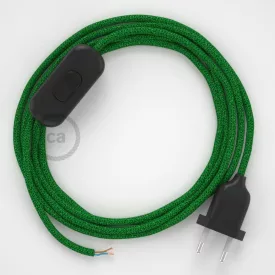    Lamp cable, RL06 sparkling green rayon 1.80 m. Choose the color of the switch and plug.