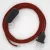 Lamp cable, RL09 sparkling red rayon 1.80 m. Choose the color of the switch and plug.