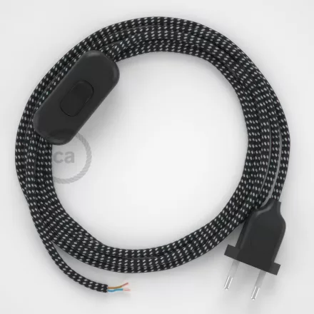  Lamp cable, RT41 stars rayon 1.80 m. Choose the color of the switch and plug.