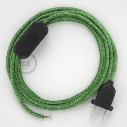  Lamp cable, RX08 Bronte cotton 1.80 m. Choose the color of the switch and plug.