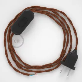    Lamp cable, TC23 fawn cotton 1.80 m. Choose the color of the switch and plug.