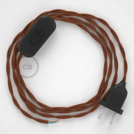  Lamp cable, TC23 fawn cotton 1.80 m. Choose the color of the switch and plug.