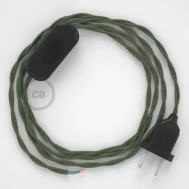    Lamp cable, TC63 green gray cotton 1.80 m. Choose the color of the switch and plug.