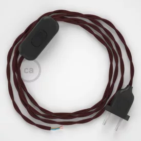    Lamp cable, TM19 burgundy rayon 1.80 m. Choose the color of the switch and plug.
