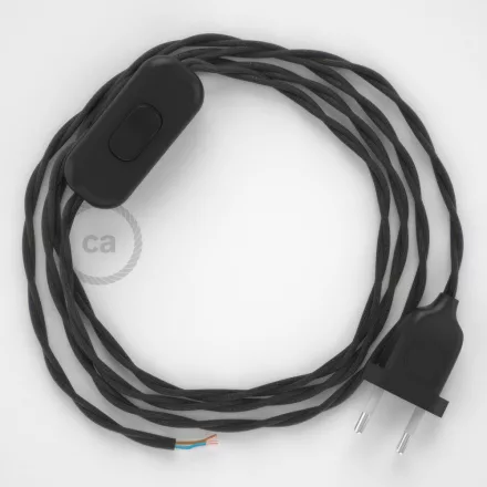  Lamp cable, TM26 dark gray rayon 1.80 m. Choose the color of the switch and plug.